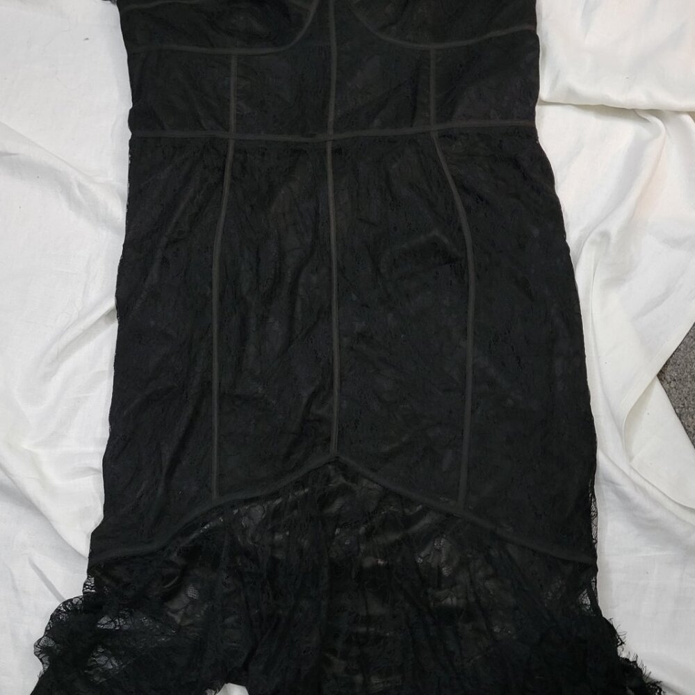City Chic Black Corset Bustier Lace Dress with Mermaid Hem - NWT Size XXL